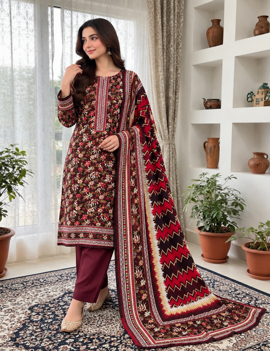 NISHAT PREMIUM PRINTED LINEN 3PC A7