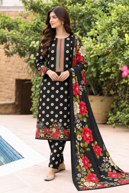 NISHAT PREMIUM PRINTED LINEN 3PC N10