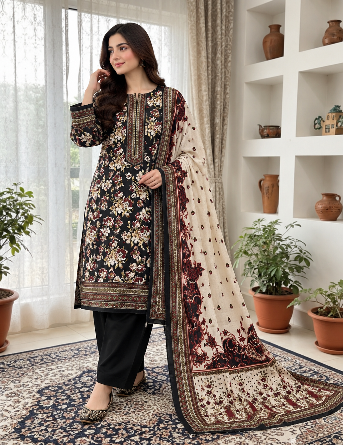 NISHAT PREMIUM PRINTED LINEN 3PC A8