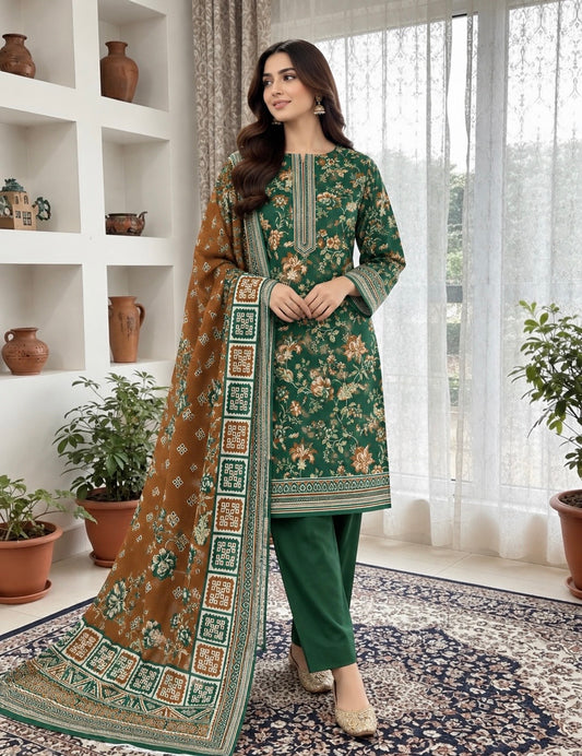 NISHAT PREMIUM PRINTED LINEN 3PC A2