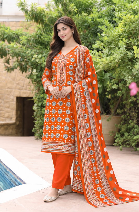 NISHAT PREMIUM PRINTED LINEN 3PC N6