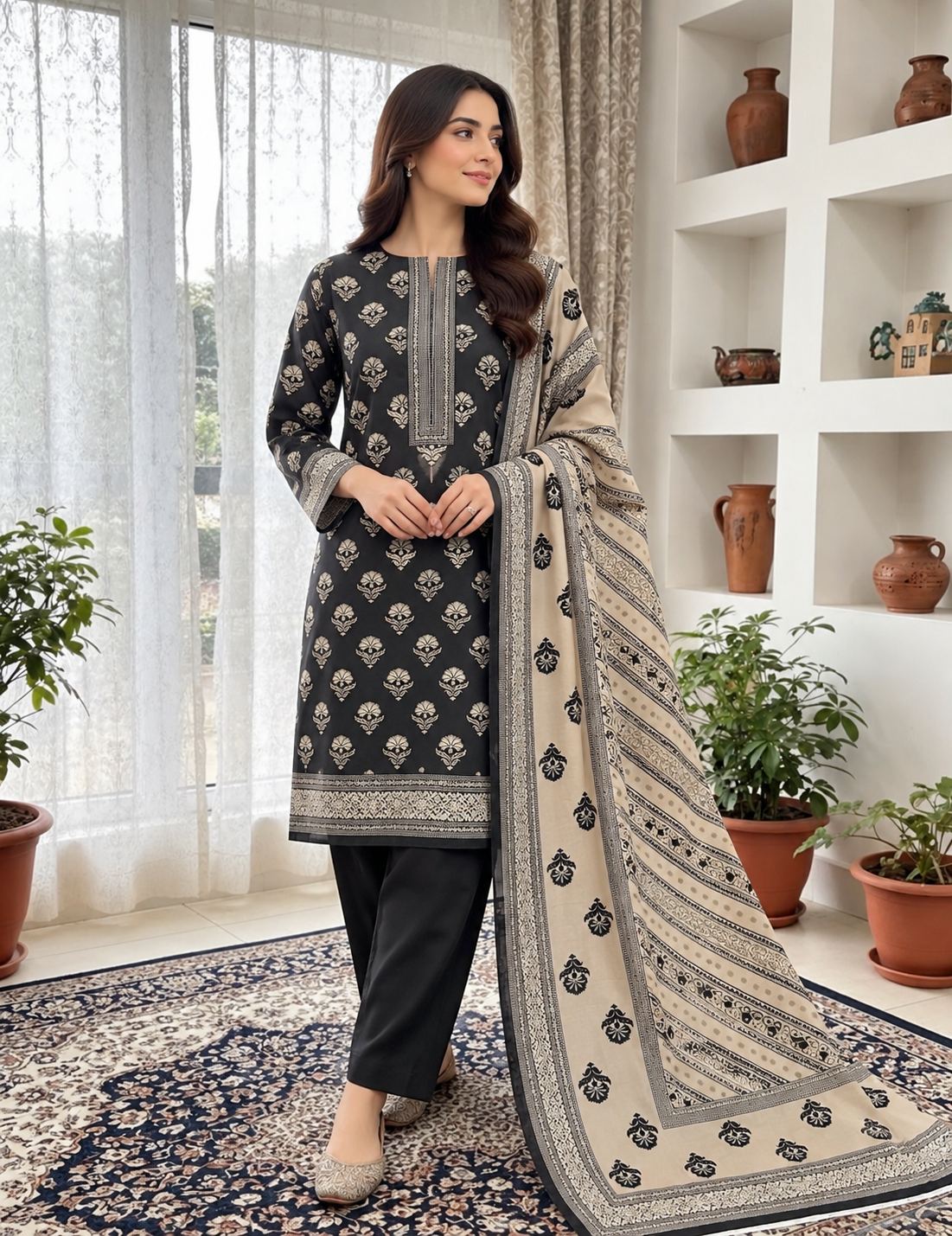 NISHAT PREMIUM PRINTED LINEN 3PC A3